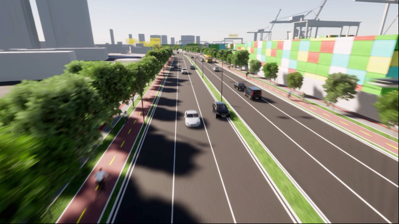 Rua do Porto permitirá expansão portuária e eliminará conflitos no trânsito de caminhões Rua do Porto permitirá expansão portuária e eliminará conflitos no trânsito de caminhões